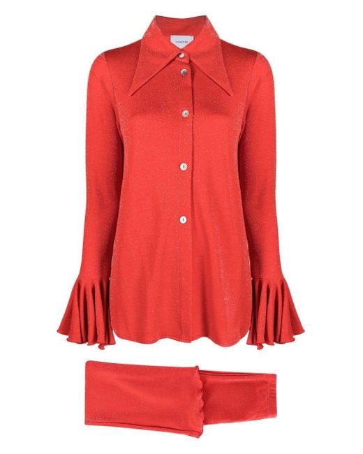 Sleeper Red Lurex Lounge Two-piece Suit