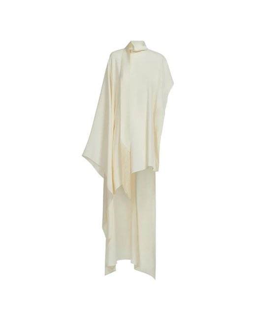 Taller Marmo White California Fringe-Scarf Mini Dress