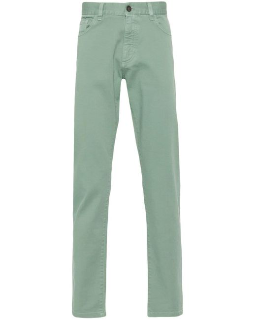 Zegna Mid-rise slim-fit jeans in Green für Herren
