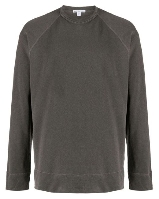 James Perse Rundhals-Sweatshirt aus Supima-Baumwolle in Gray für Herren