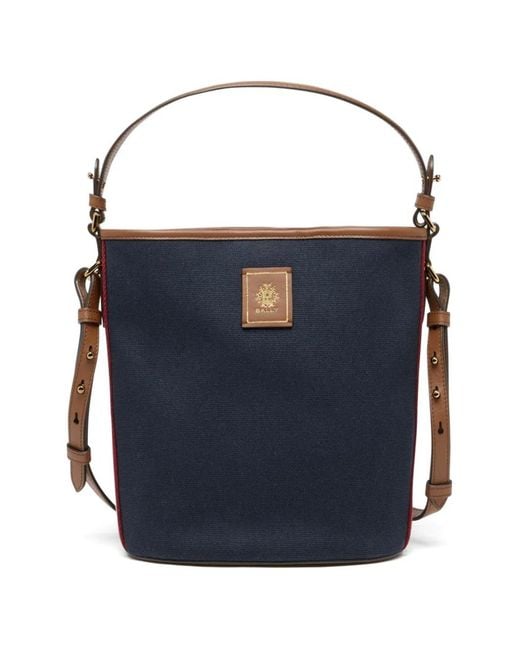 Bally Blue Edelbliss Logo-Patch Bucket Bag