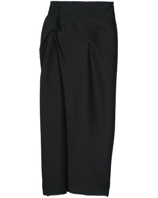 Del Core Black Draped-detail Skirt