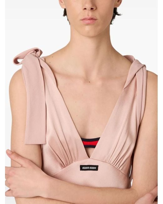 Miu Miu Satijnen Maxi-Jurk in het Pink
