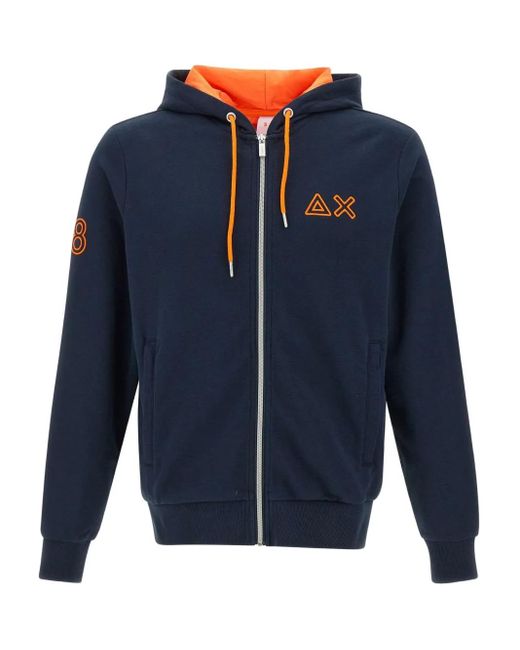 Sun 68 Hoodie Met Rits in het Blue voor heren