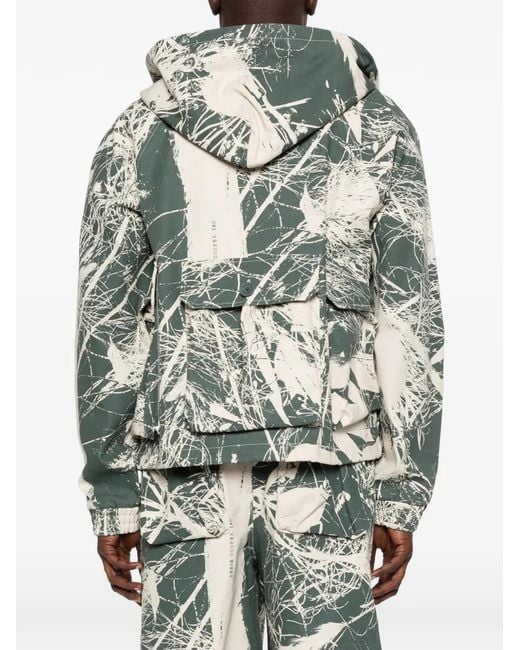 Reese Cooper Green Hooded Cargo Jacket for men