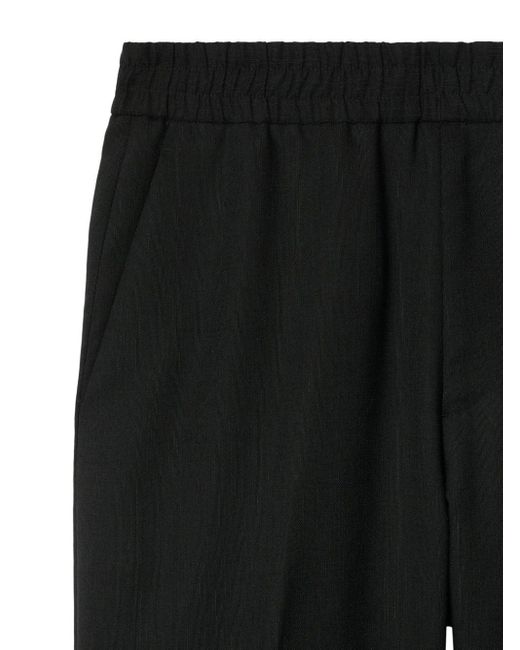 Burberry Black Wool-blend Straight-leg Trousers for men