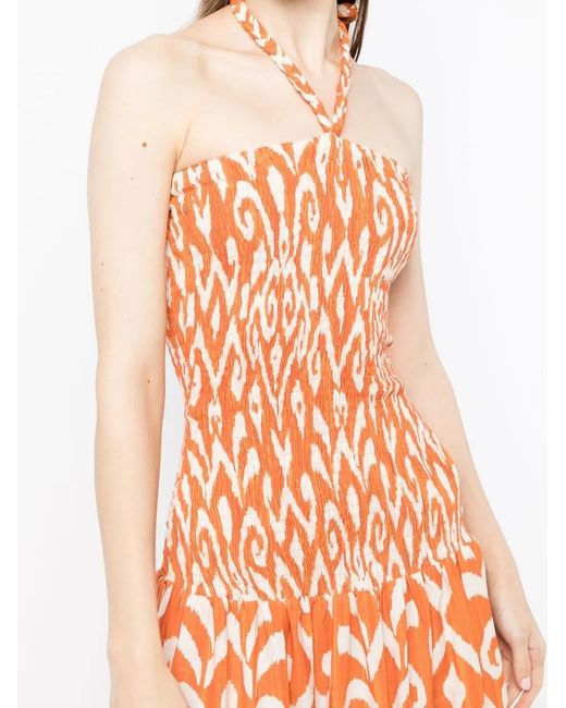 Bambah Orange Linden Halterneck Midi Dress