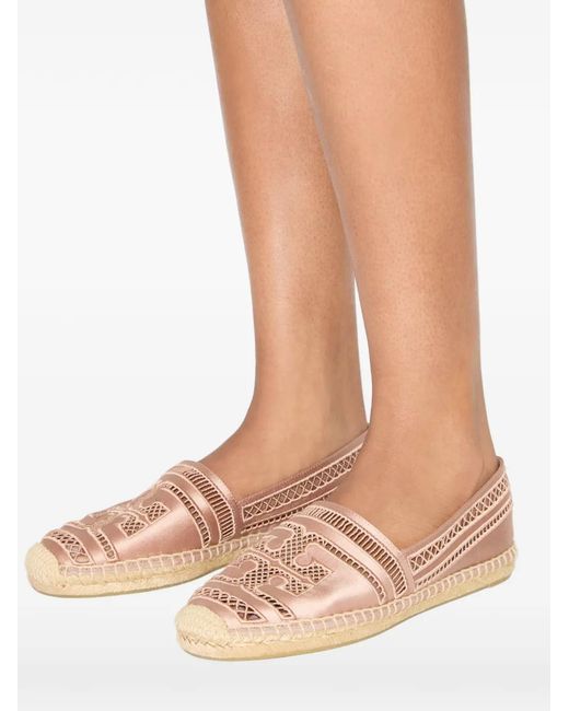Tory Burch Pink Open Weave Espadrilles