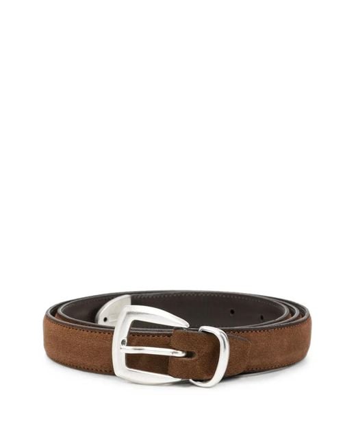 Eraldo White Suede Buckle-Fastening Belt for men