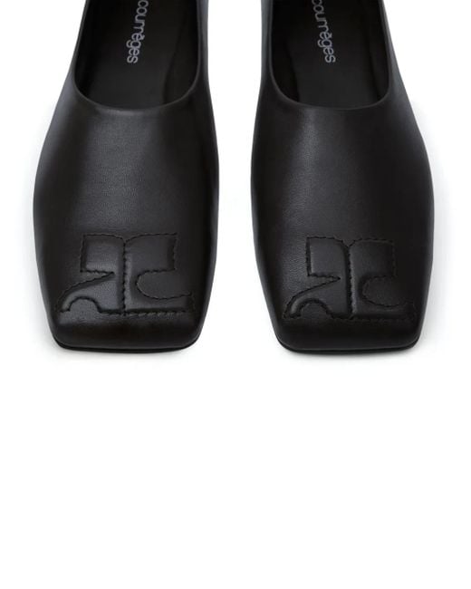 Courreges Black Ac Heritage Nappa Leather Loafers