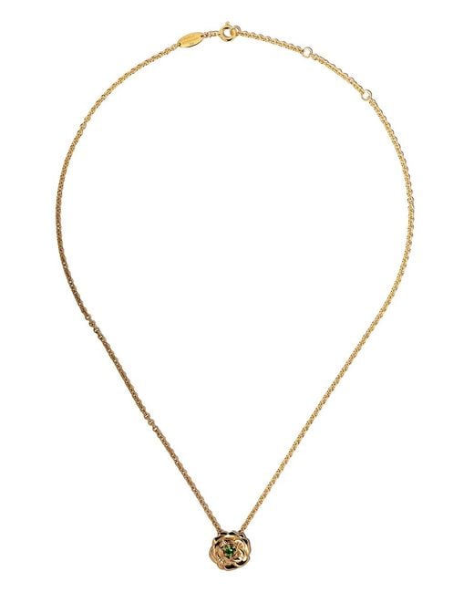 Aurelie Bidermann Natural 18Kt Tsavorite Bouquet Pendant Necklace