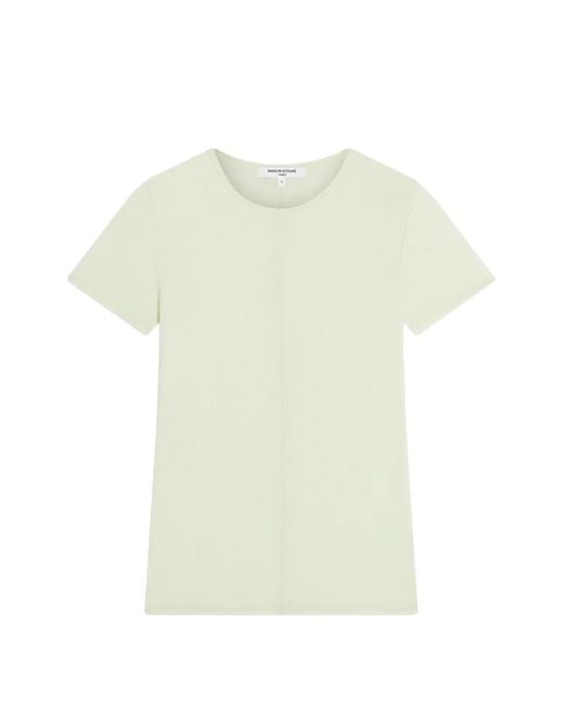 Maison Kitsuné White Exposed-Seam T-Shirt