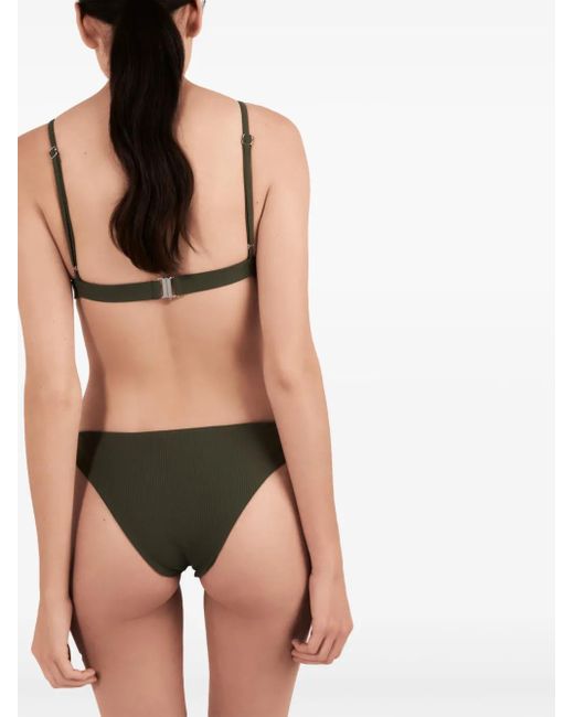 Prada Green Ribbed Knit Bralette Bikini Top