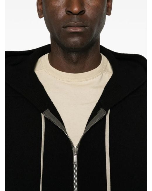 Rick Owens Black Zip Hoodie for men