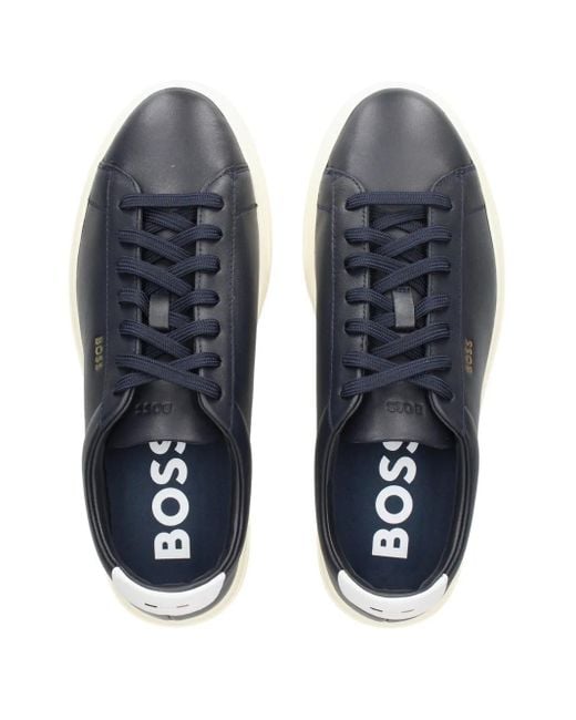Boss Blue Lace-Up Trainers for men