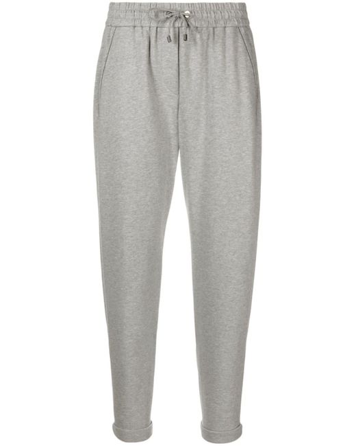 Pantaloni sportivi con applicazione di Brunello Cucinelli in Gray