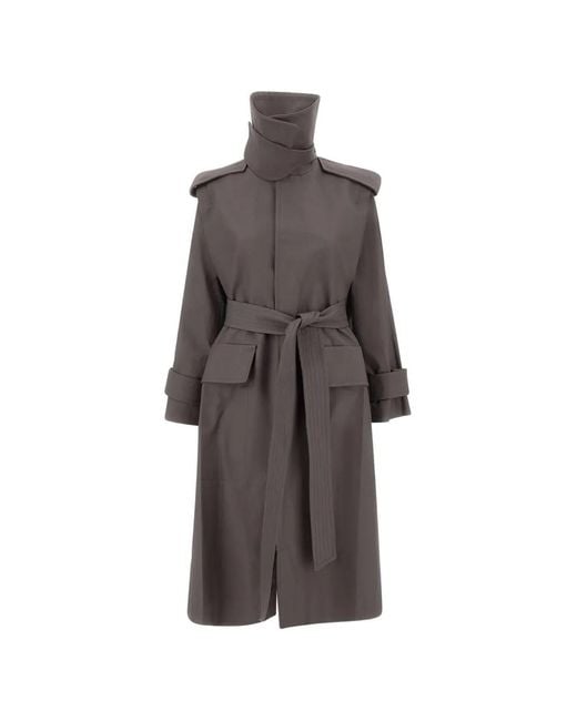 Victoria Beckham Gray Philippa Belted Trench Coat