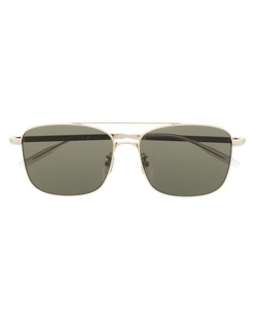 Montblanc Gray Logo-plaque Square-frame Sunglasses