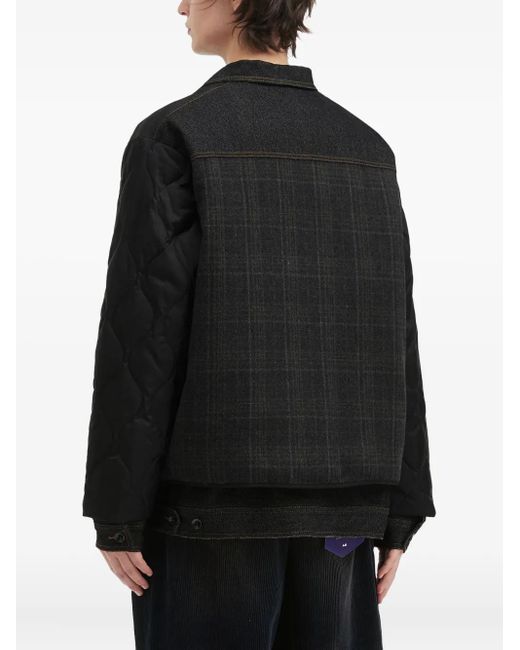 AFTERMATHS Black Quilted Padded Jacket for men