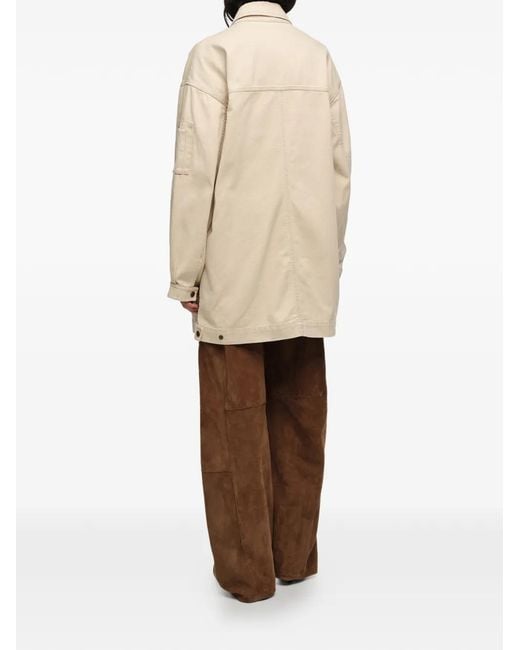 Bimba Y Lola Natural Patch-Pocket Coat