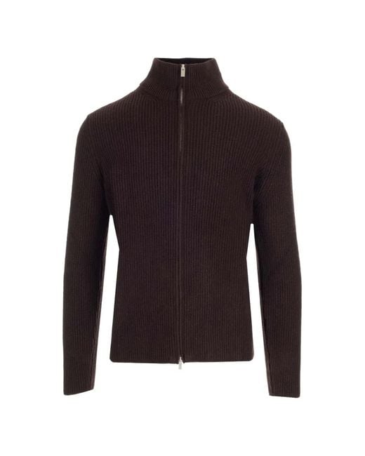 Al Duca D'aosta Blue Ribbed-Knit Zip-Up Sweater for men