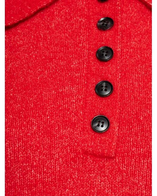 Gestuz Red Polo Boutonné En Maille