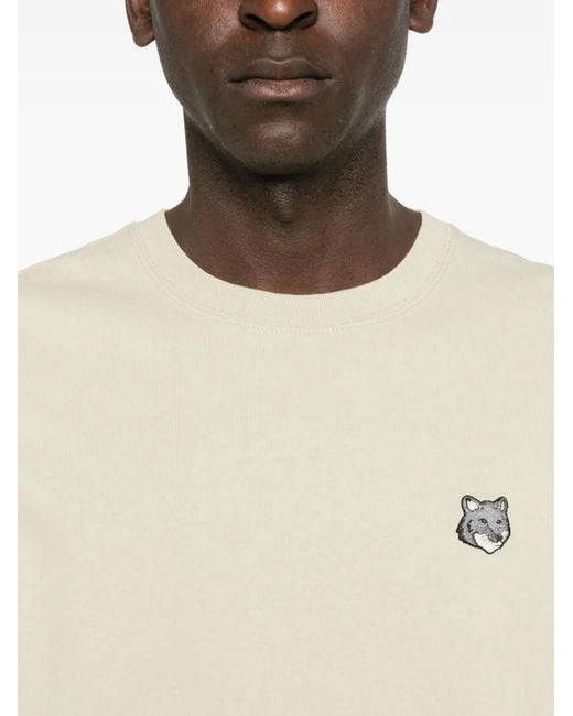 Maison Kitsuné Natural Maison Kitsun㉠Fox-Patch T-Shirt for men