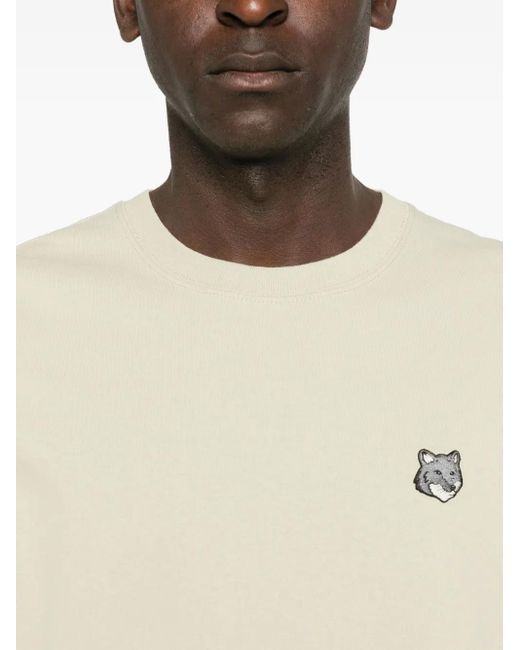 メンズ Maison Kitsuné フォックスパッチ Tシャツ Natural