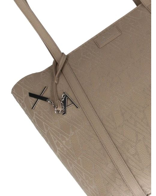 ARMANI EXCHANGE Natural Monogram-Pattern Tote Bag