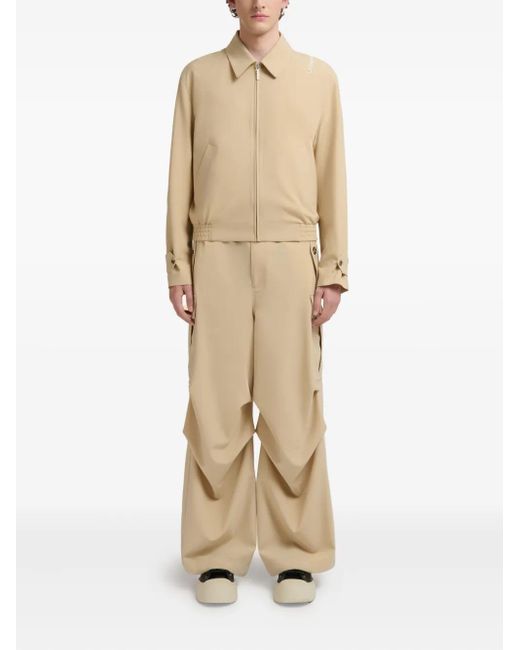 Marni Natural Logo-Embroidered Jacket for men