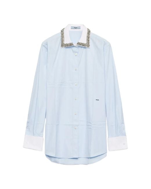 Prada Popeline Overhemd in het Blue