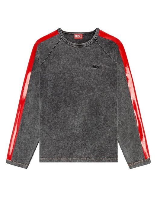 DIESEL Gray T-Redroxt Cotton T-Shirt for men