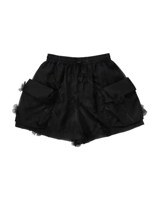 Simone Rocha Black Carnation Cargo Shorts for men