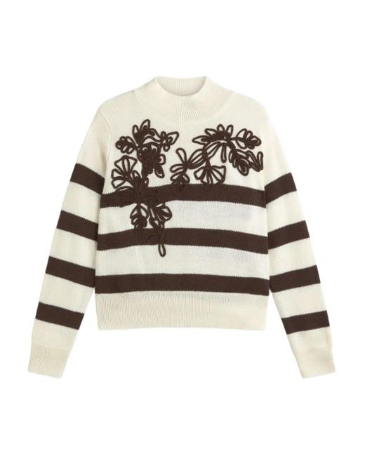 Maglione Con Ricamo A Fiori di ERMANNO FIRENZE in White