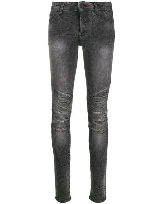 Philipp Plein Gray Acid-Wash Skinny Jeggings