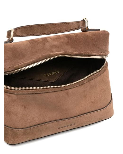 Sandro Brown City Leather Mini Bag