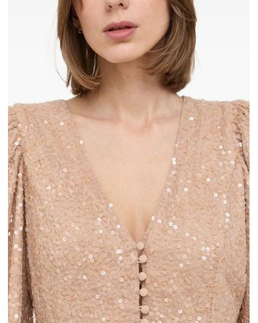 Haut À Sequins Brodés Notes Du Nord en coloris Red