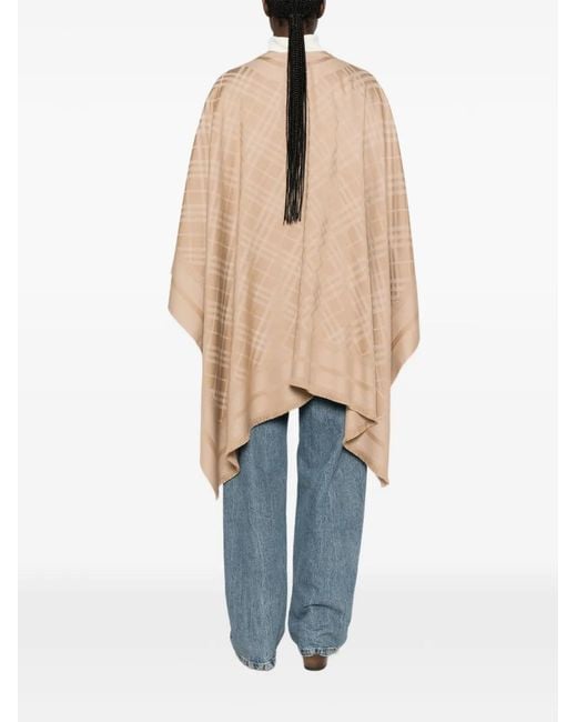 Burberry Natural Check-Pattern Cape