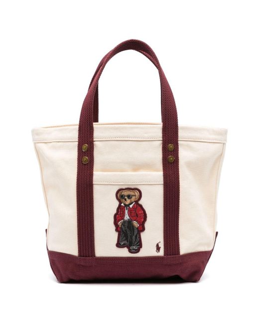 Polo Ralph Lauren Polo Bear Canvas Tote Bag in Pink | Lyst