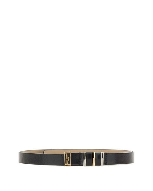 Gianni Chiarini White Metal-Detail Leather Belt