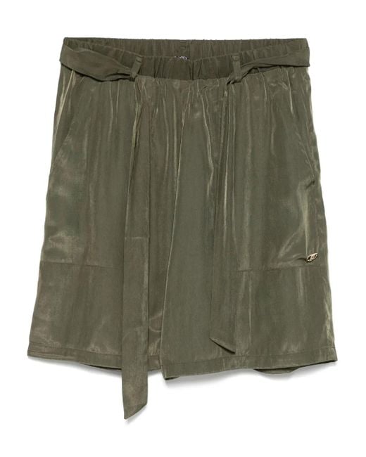 Liu Jo Green Logo-Plaque Shorts