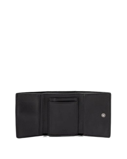 DIESEL Black Leather Compact Wallet With Logo for men