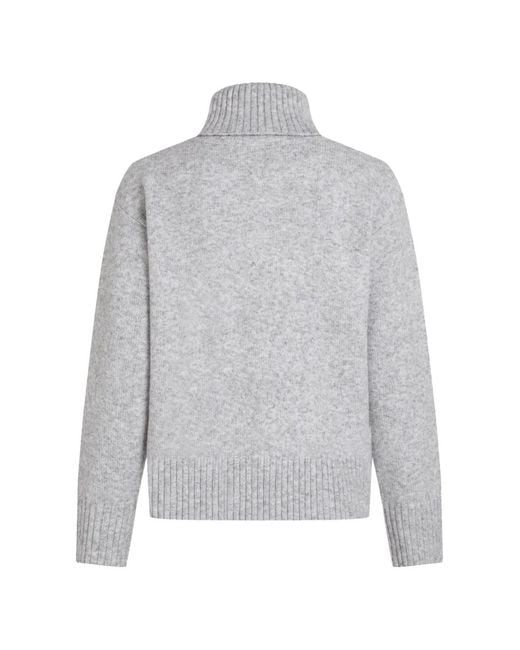 Karl Lagerfeld Gray Soutache Turtleneck Sweater