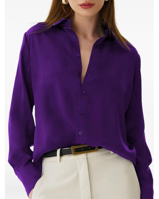 Framboise Purple Fremont Silk Shirt