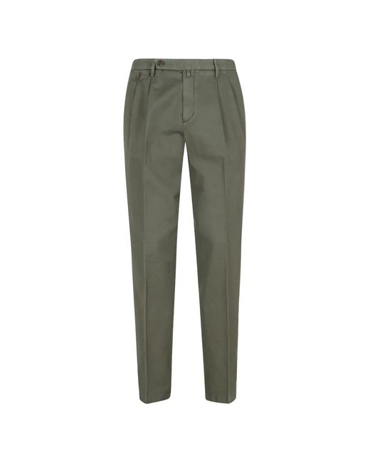 Briglia 1949 Green Button-Fastening Pleated Trousers for men