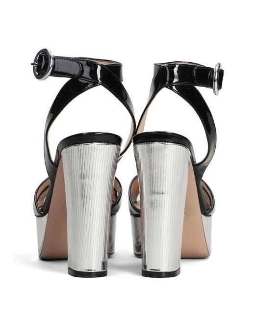 Roberto Festa White Kami Platform Leather Sandals