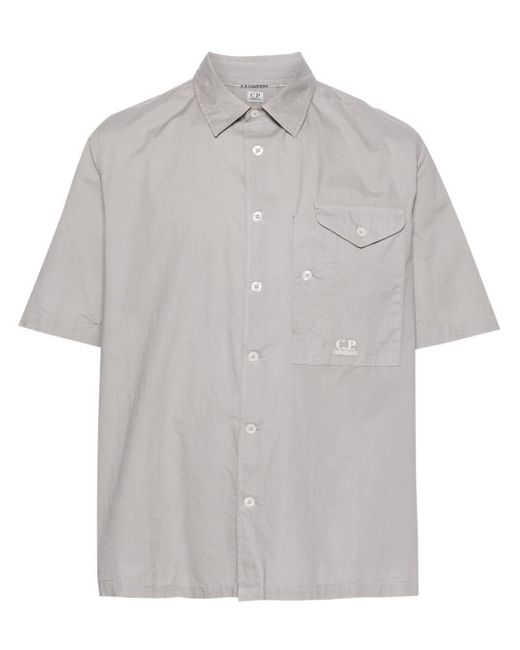 C P Company Gray Short Sleeve Shirt for men