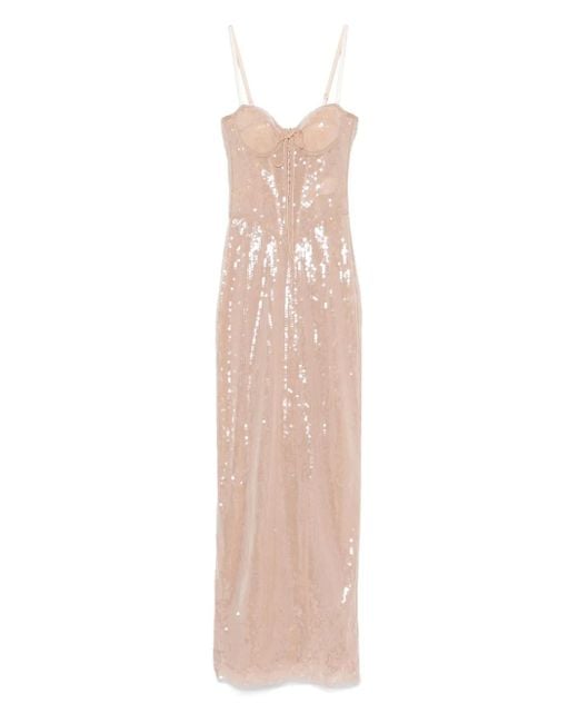 Robe Longue À Détails De Sequins GIUSEPPE DI MORABITO en coloris Natural