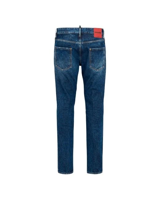 DSquared² Blue Dark Highlight Teddy Jeans for men