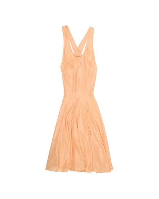 Bimba Y Lola White Silk Cross-Back Dress